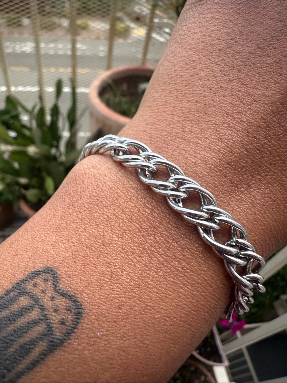 Heavy Chunky Spencer Sterling Silver Link Bracelet